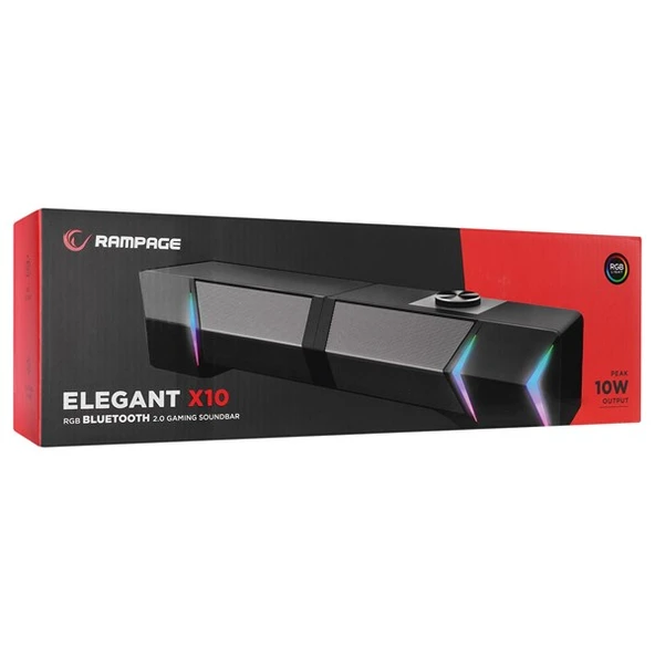 Rampage Elegant X10 2.0 Bluetooth'lu Rms 3W*2 RGB Işıklı Multimedia Usb 5V 45dB Gaming Oyuncu Speaker - 5