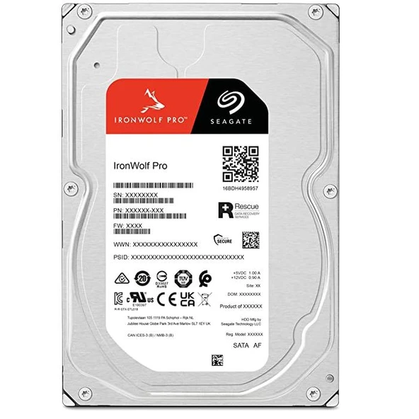 SEAGATE 3.5" 20TB IRONWOLF PRO ST20000NT001 256MB 7200RPM SATA-3 KURUMSAL NAS DİSKİ ürün görseli