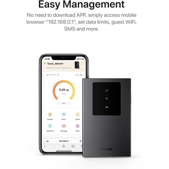 TENDA MF3 4G LTE WIFI6 BATARYALI TAŞINABİLİR MOBİL ROUTER - Resim 7