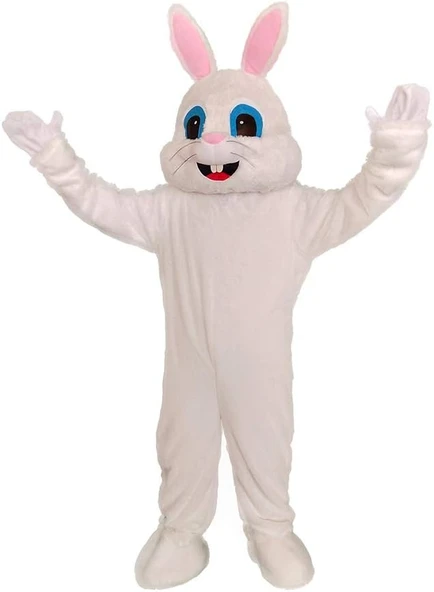 Paskalya Tavşanı Kostümü Yetişkinler İçin, Cadılar Bayramı Kostümü Tavşan Maskot Kostüm