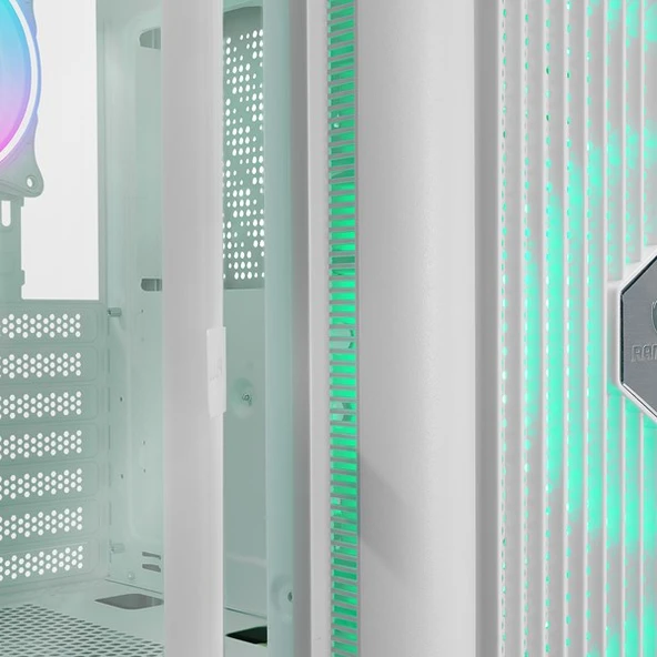 RAMPAGE 650W 80+ PROLIX MESH 4-RGB FANLI GAMING MID-TOWER PC KASASI BEYAZ - 5