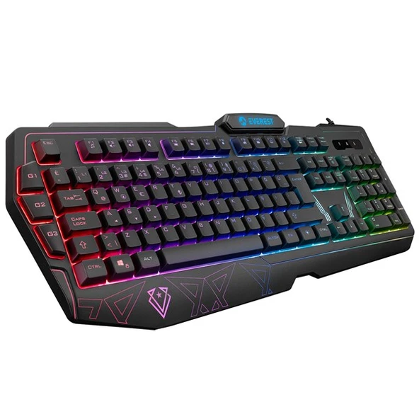 EVEREST KB-GX61 FORMULA USB RGB Aydınlatmalı 3 Makro Tuşlu Bilek Destekli Gaming Oyuncu Klavyesi ürün görseli