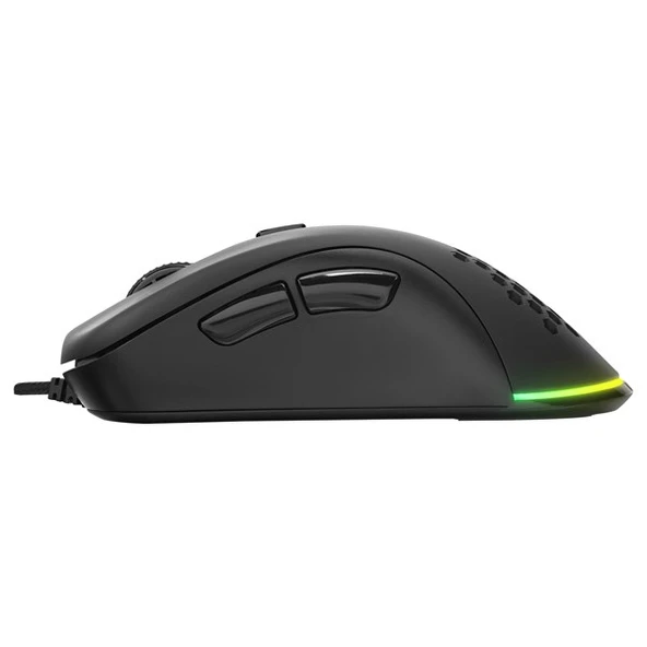 BIOGAME BM-GX20 RIPOSTE Usb RGB Işıklı Makrolu 6400dpi Örgü Kablolu Gaming Oyuncu Mouse - Resim 4