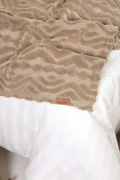 Jakarlı Yatak Runner Set Letta Natural - Resim 3