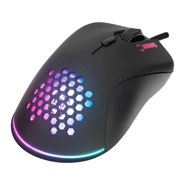 BIOGAME BM-GX20 RIPOSTE Usb RGB Işıklı Makrolu 6400dpi Örgü Kablolu Gaming Oyuncu Mouse - Resim 3