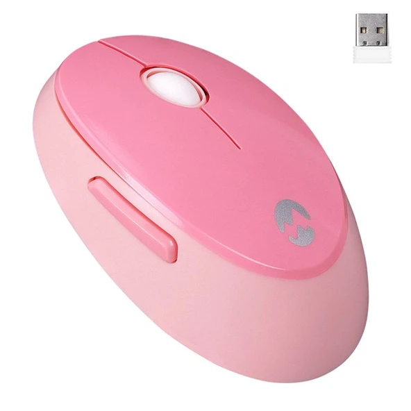 EVEREST Q TR ROUND KM-6282 Renkli Tuşlu Pembe Kablosuz Multimedia Klavye + Mouse Set - Resim 3