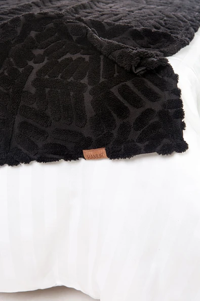 Jakarlı Yatak Runner Set Forest Siyah - Resim 3