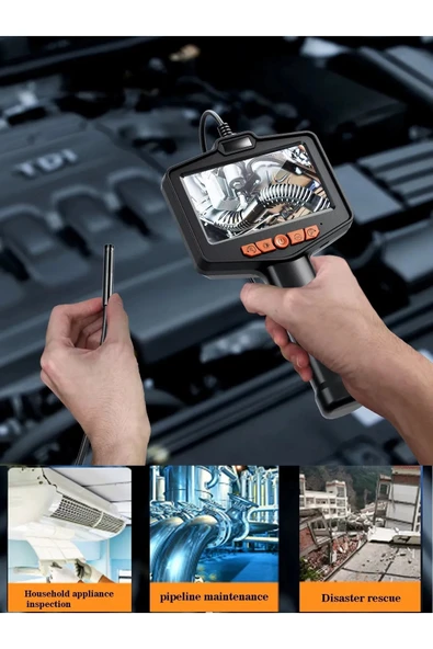 4.3 İnç Ekran 5 Metre Endüstriyel Endoskop HD Yılan Kamera (Tek Lens 8 LED Işık) - 3