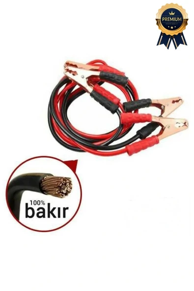 Çantalı %100 Bakır Kalın Kablo ve Hızlı Şarj Güçlü 1200 Amper Oto Araç Akü Şarj Takviye Kablosu 2m - 2