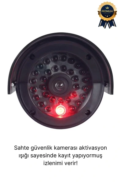 Gece Görüşlü Pilli Kırmızı Ledli Su Geçirmez Ev Bahçe İş Yeri Ofis Caydırıcı Güvenlik Kamerası - 2