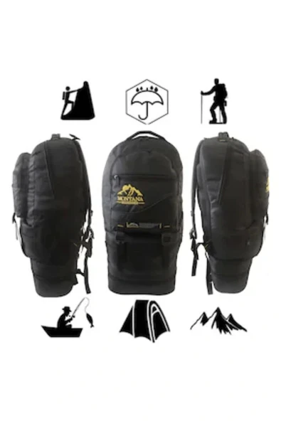 65 Lt Ortopedik Dayanıklı Büyük Boy Çok Gözlü Su Geçirmez Körüklü Kamp Trekking Outdoor Sırt Çantası - 7