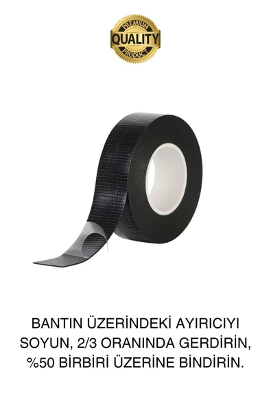Süper Güçlü 3 Adet Siyah Kauçuk Kendinden Eriyen Bant Elektrik Sızdırmazlık Bandı 5 mt 1.9 cm - 4
