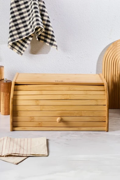 Grazia Bambu Lüks Panjur Kapaklı Ekmek Dolabı Ekmeklik 16342