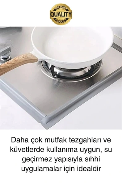Premium Gri Ocak Tezgah Kenarı Banyo Mutfak Sızdırmaz Bant Su Geçirmez Küfe Dayanıklı 3,2 mt 1 Adet - 3