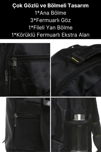 65 Lt Ortopedik Dayanıklı Büyük Boy Çok Gözlü Su Geçirmez Körüklü Kamp Trekking Outdoor Sırt Çantası - 5