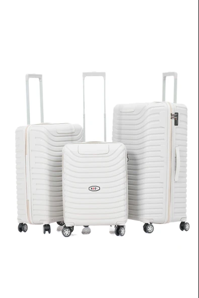 Keo-Plus Kemik 3 lü Set Silikon Kırılmaz PP Valiz - 2