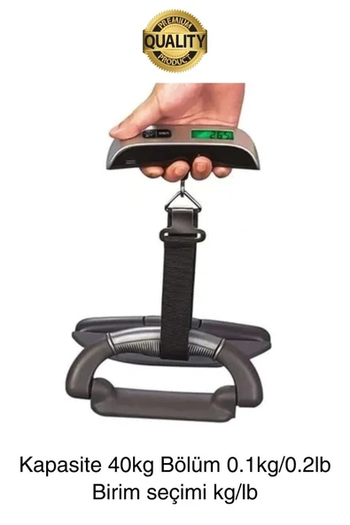 Taşınabilir Dijital Ekranlı Pilli El Kantarı Hassas Terazi Seyahat Yolculuk Bavul Çanta Tartı 50 Kg - 3