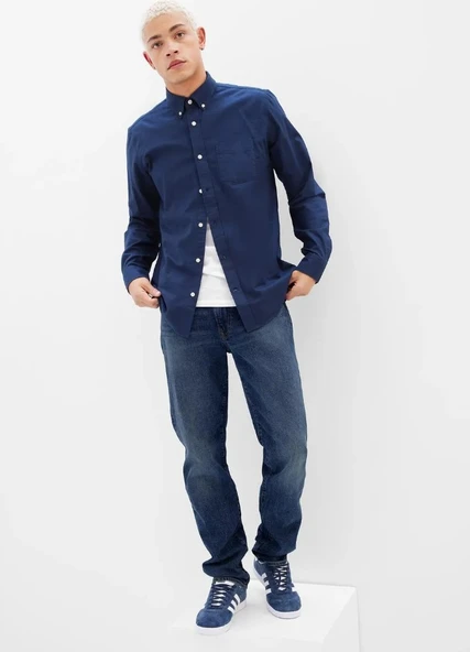 Gap V-Straıght Jeans Düz Kalıp Erkek Kot Pantolon - 2