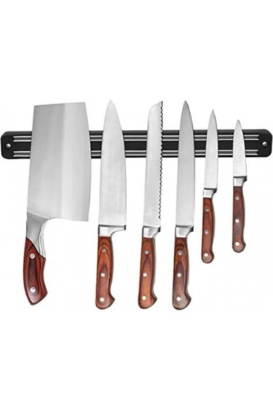 Pratik Güçlü Manyetik Duvara Monteli Yer Tasarrufu Mutfak Aleti Mıknatıslı Bıçak Standı Askısı-55 cm - 6