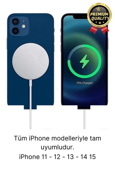 Modern Kablosuz Mıktanıslı Wireless iPhone 11 12 13 14 15 Süper Hızlı 15W Magsafe Şarj Aleti - 4