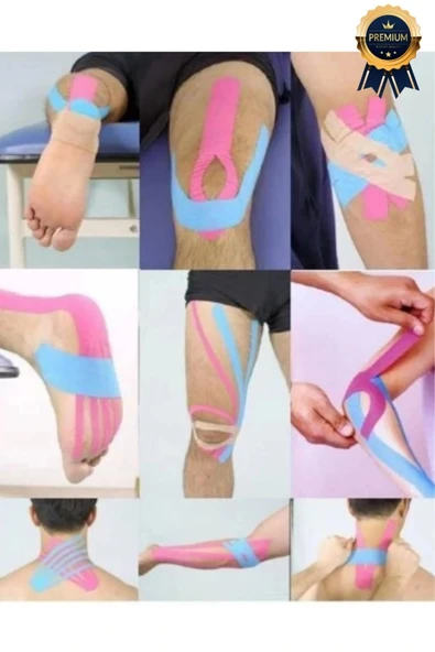Hızlı Etkili Mavi Bel Diz Omuz Boyun Sırt Bacak Kas Eklem Kinezyo Ağrı IsıI Bandı 5cm x 5m - 5
