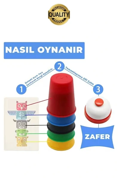 Eğitici Renk Bardak Eşleştirme Zeka Beceri Oyunu Hızlı Zili Çal Yetenek ve Grup Aktivitesi Özel Gün - 5