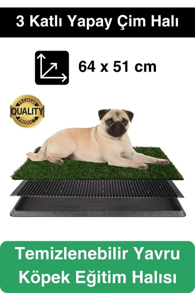 Özel Üretim 3 Katlı Evcil Hayvan Tuvalet Eğitim Halısı Yavru Köpek Yapay Çim Pet Park Temizlenebilir