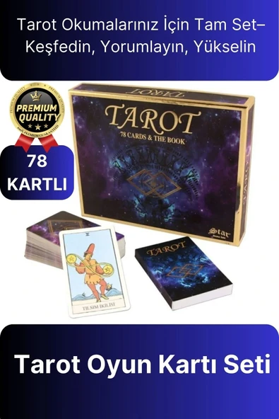 Profesyonel Deluxe 78 Kartlı Açıklanmış Terimli Gelecekle İlgili Spiritüel Tarot Oyun Kartı Seti