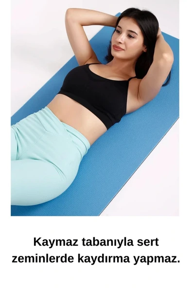 Ultra Konforlu Taşınabilir Askılı ve Kalın Çift Taraflı Destekleyici Meditasyon Pilates Yoga Matı - 3