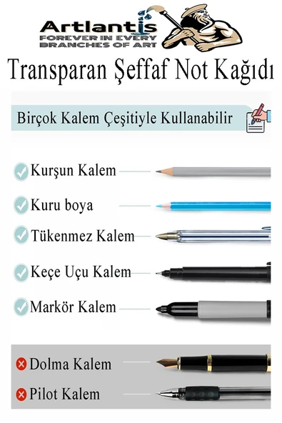 Yapışkanlı Şeffaf Not Kağıdı 50 Yaprak 1 Paket Kare Transparan Postit 75x75mm Yarı Saydam İşaretleyici Aydınger Not - 3