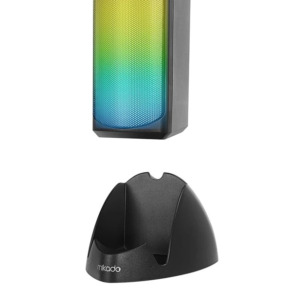 MIKADO MD-183 2.0 3W*2 Bluetooth Siyah RGB Aydınlatmalı USB + 3.5mm USB 5V Speaker Hoparlör - 5
