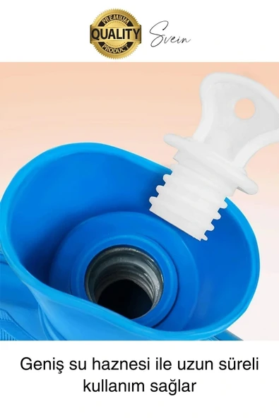 Büyük Boy El Ayak Isıtıcı Kauçuk Polar Kılıflı Sıcak Su Torbası Renkli Doğal Ağrı Rahatlatıcı 2 Lt - 3