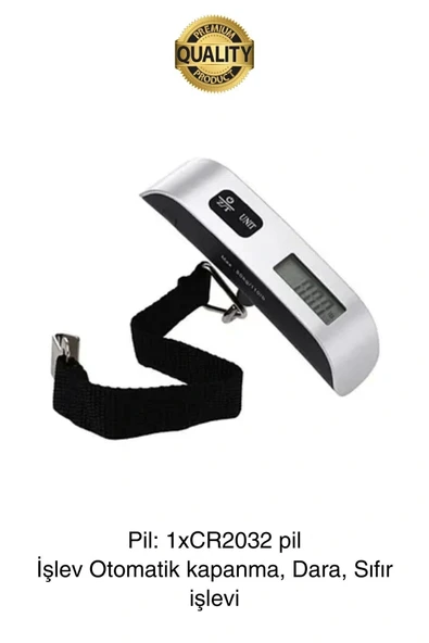 Taşınabilir Dijital Ekranlı Pilli El Kantarı Hassas Terazi Seyahat Yolculuk Bavul Çanta Tartı 50 Kg - 4