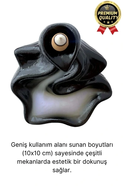 Özel Tasarım Seramik Siyah Geri Akış Şelale Tütsülük Buhardanlık Dekoratif El Yapımı Hediyelik Biblo - 2