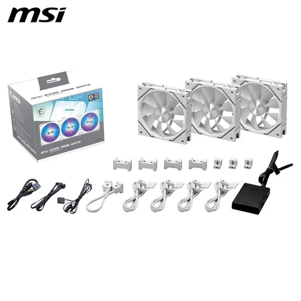 MSI MPG EZ120 ARGB-W KASA FANI+KONTROL ÜNİTESİ BEYAZ 3-lü paket - 1