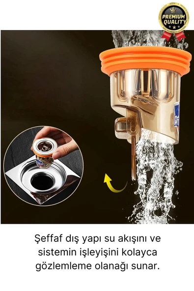 Özel Üretim Banyo Mutfak Küvet DN40-DN50 Borularıyla Uyumlu Koku ve Geri Akış Önleyici Gider Aparatı - 4