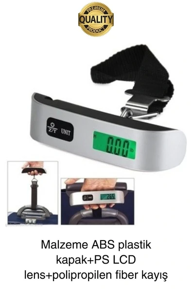 Taşınabilir Dijital Ekranlı Pilli El Kantarı Hassas Terazi Seyahat Yolculuk Bavul Çanta Tartı 50 Kg - 2