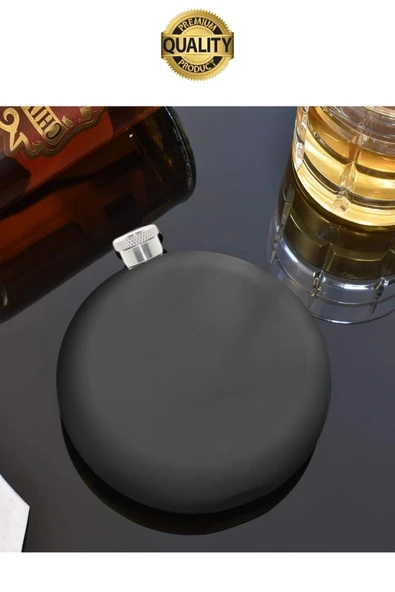 Limited Edition 5 Oz Siyah Paslanmaz Çelik Sızdırmaz Alkol İçecek Kamp Cep Su Matarası Dayanıklı - 3