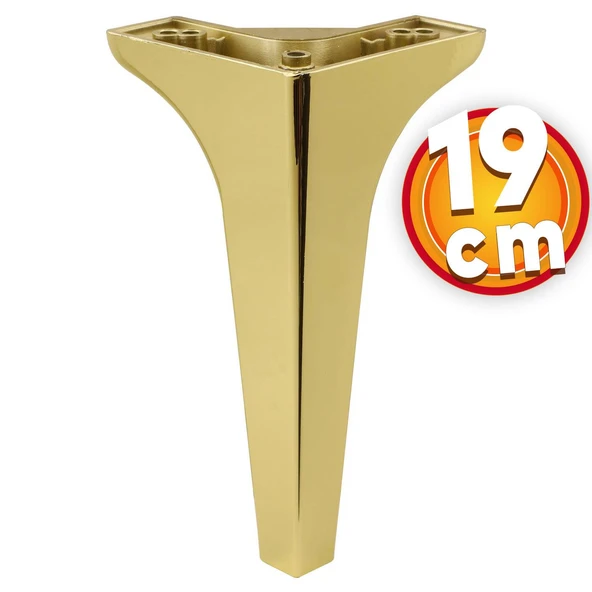 Mobilya Kanepe Sehpa TV Ünitesi Koltuk Ayağı 19 cm Altın Gold Baza Ayak 4 Adet - Resim 3
