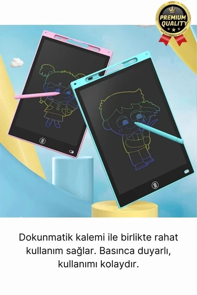Kolay Kullanım Dayanıklı Lcd Ekranlı Kalemli Dijital Akıllı Çocuk Yazı Boyama Çizim Tableti 8,5 Inç - 2