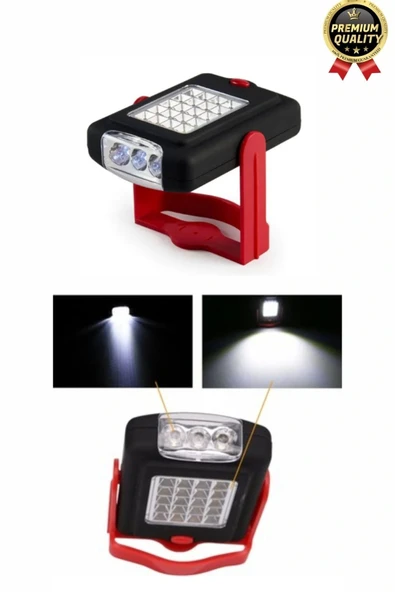 Premium Kancalı Asılabilir Mıknatıslı Pilli Beyaz Işık 50 Metre Mesafeli 20+3 SMD Parlak Led Lamba - 4