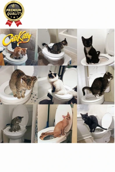Kolay Kullanım Hijyenik Pratik Kum Kabı Yavru Yetişkin Kedi Wc Tuvalet Alıştırma Klozet Eğitim Seti - 5