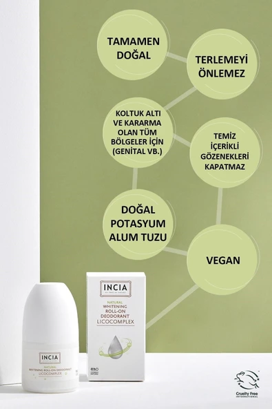 Incia Doğal Beyazlatıcı Roll-on Deodorant Whitening 50 ml - 4