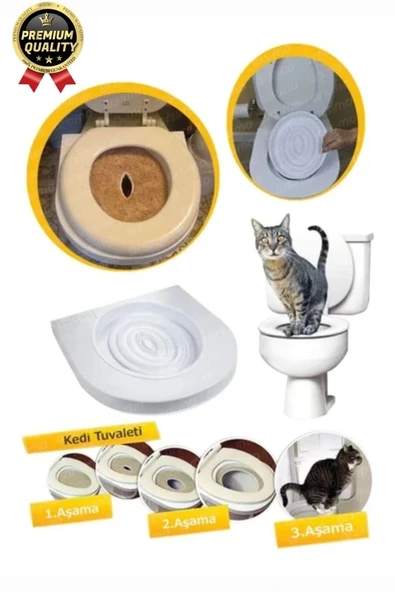 Kolay Kullanım Hijyenik Pratik Kum Kabı Yavru Yetişkin Kedi Wc Tuvalet Alıştırma Klozet Eğitim Seti - 4