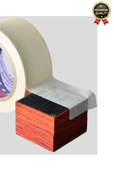 Çok Amaçlı Isıya Suya Dayanıklı Kolay Sökülebilen 25mt Krep Kağıt Maskeleme Boya Badana Bandı-3 Adet - 3