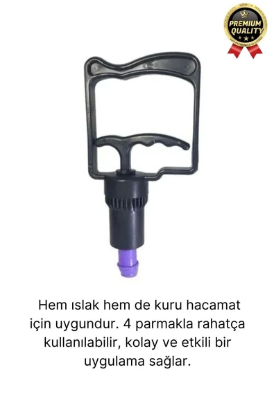 Kaliteli Dayanıklı Tüm Kupalara Uyumlu Islak Kuru Kullanım 4 Parmak Hacamat Çekme Vakum Pompası - 2