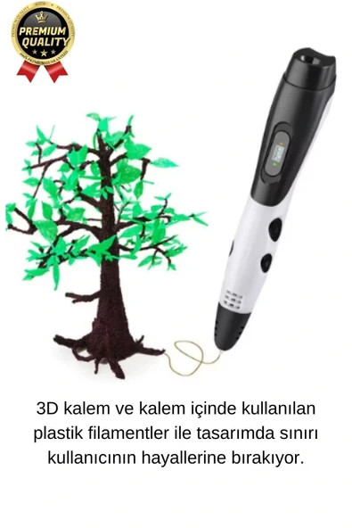 Çok Amaçlı Eğlence Hobi ABS Plastik Filament 3D Çocuk Renkli Üç Boyutlu Çizim Yazıcı Kalem Printer - 4