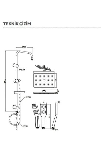 Creavit Sh630 Tepe Duş Sistemi, Robot Duş Sistemi - 2