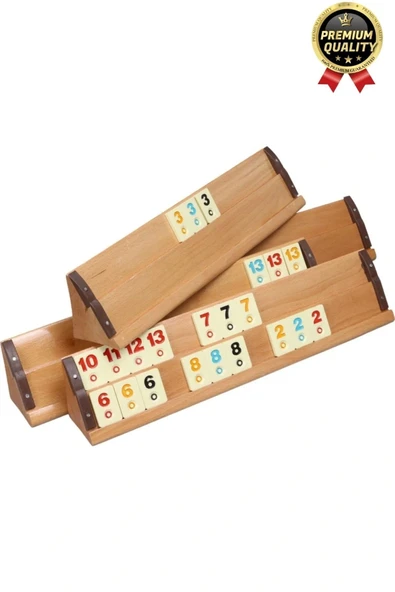 Premium Kaliteli Eğlence Hobi Çizilmeye Dayanıklı Silinebilir Büyük Boy Konken Ahşap Okey Takımı - 3