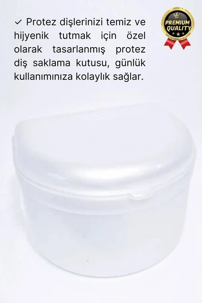 Premium Plastik Büyük Boy Hijyenik Gece Plak Protez Diş Taşıma Koruma Saklama Kutusu Kabı 1 Adet - 2